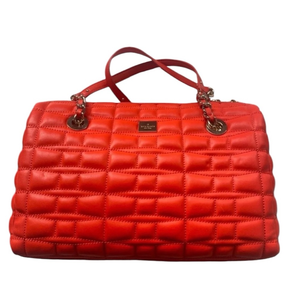 Kate Spade Quilted Leather “Maxie” Handbag in Flame Red. NWT, Original Dustbag